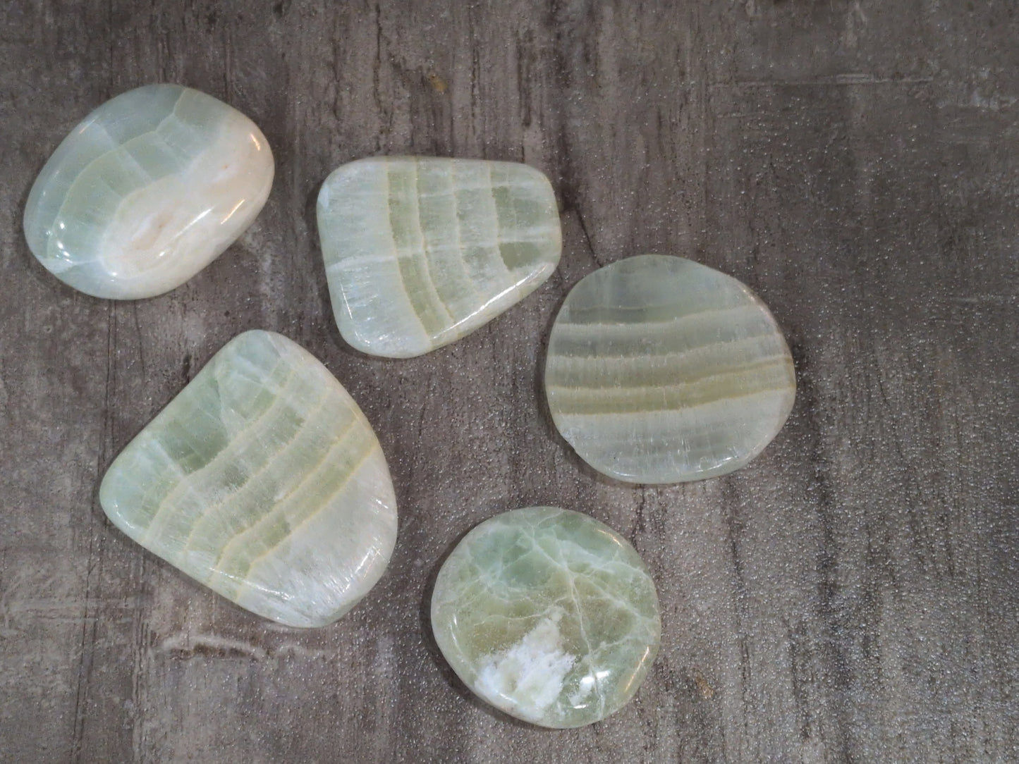 Pistachio Calcite palm stone Priced Each
