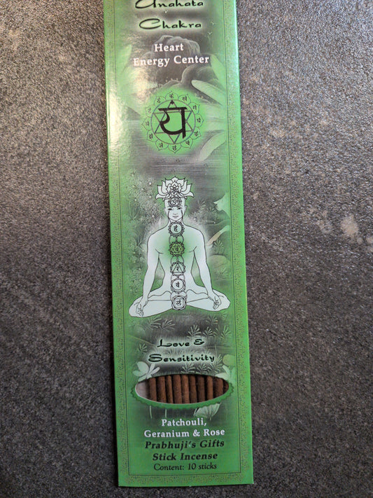 Prabhuji's Incense 10 sticks Anahata/ Heart Chakra