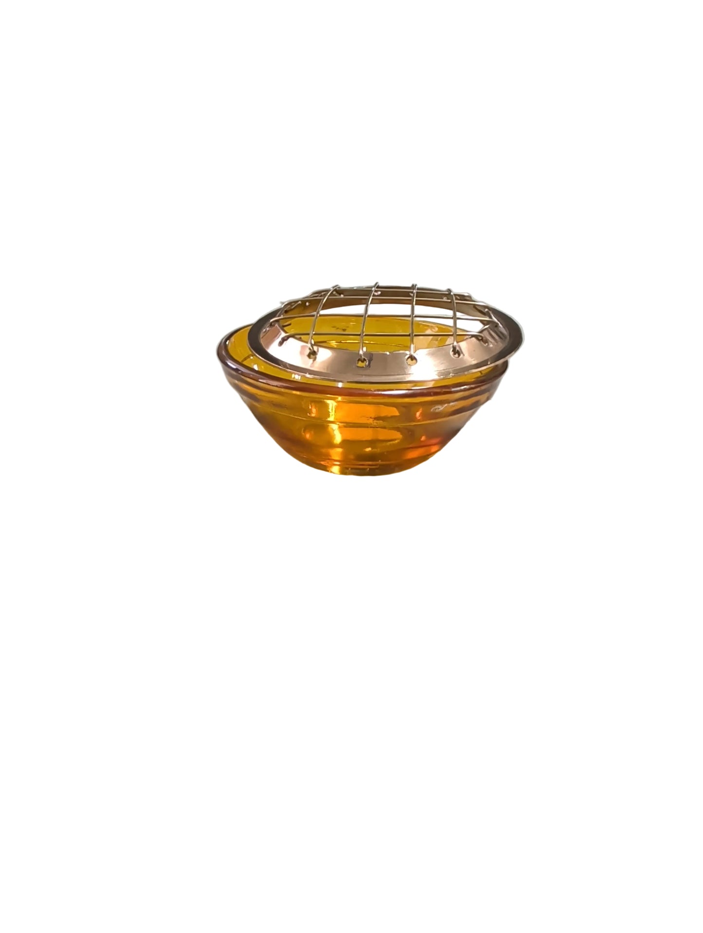 Glass Incense Burner With Brass Screen