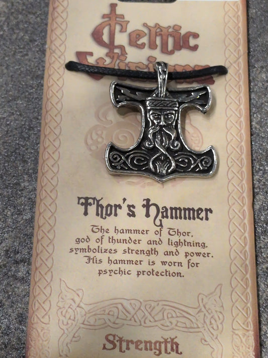 Celtic Visions Thor's Hammer Pewter Pendant w/ Leather cord