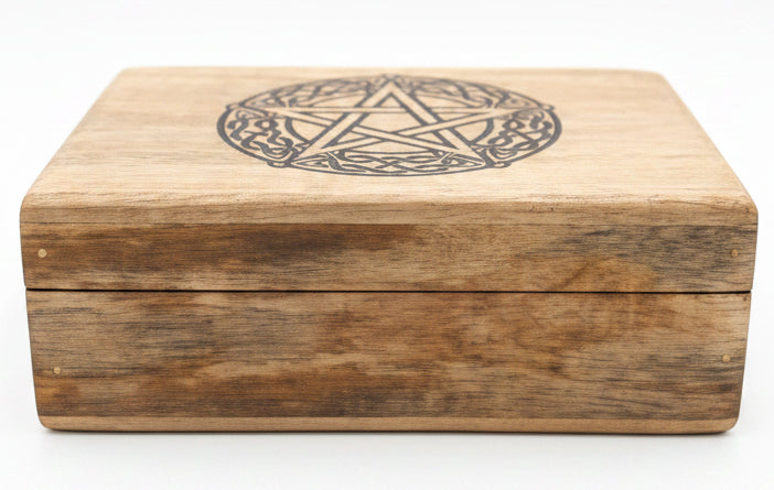 Mango Wooden Pentacle + Celtic Knot Box