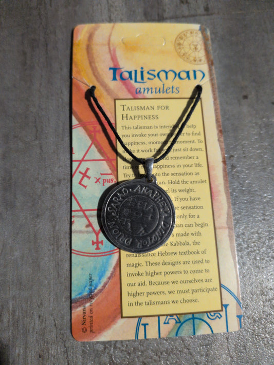 Talisman Amulets Talisman for Happiness Pewter Pendant
