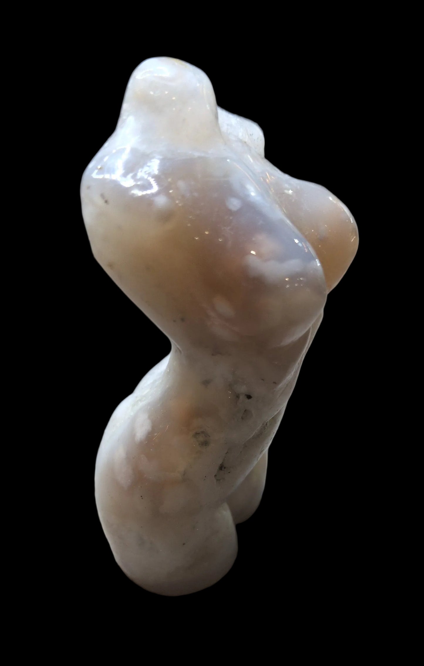 4" Flower Agate Carved Female Bust