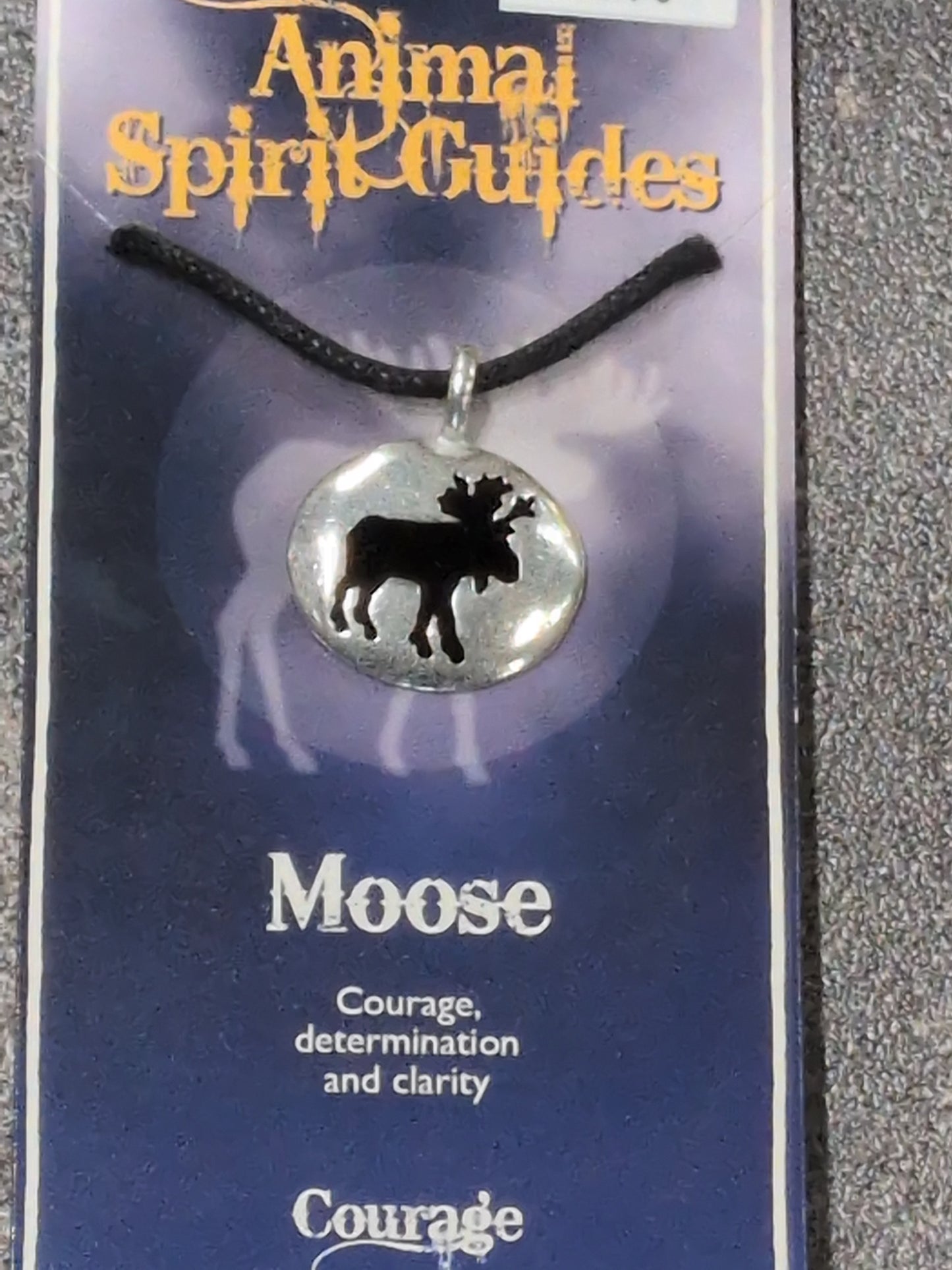 Spirit Animal Guides Moose Pewter Pendant w/ Leather cord