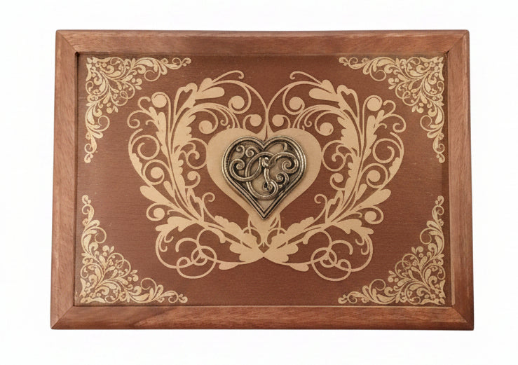 Acacia Wooden Box Heart