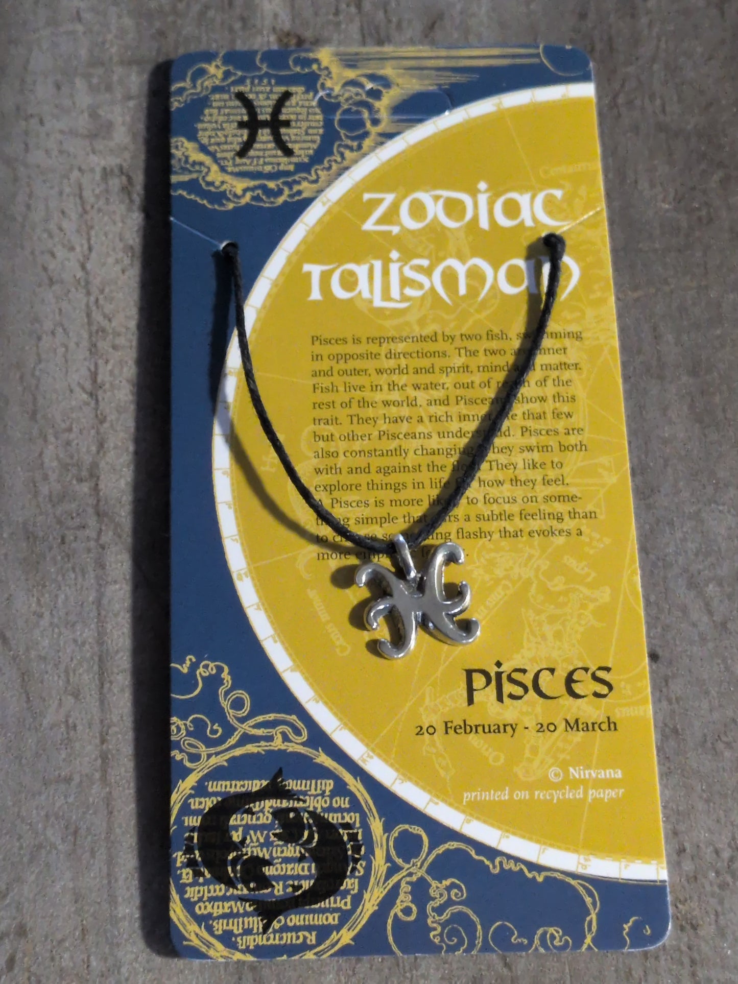 Zodiac Talisman Pisces Pewter Pendant