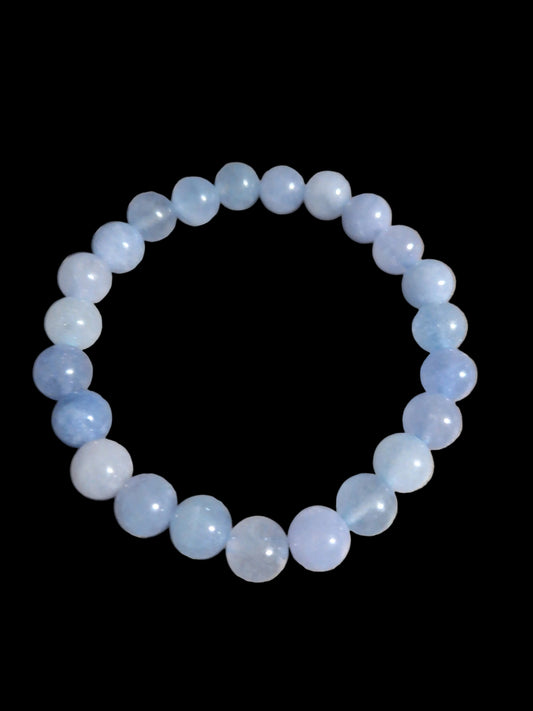 8mm round bead Bracelet Blue Celestite