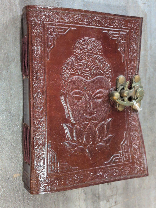 Buddha with Lotus Leather Journal 5x7