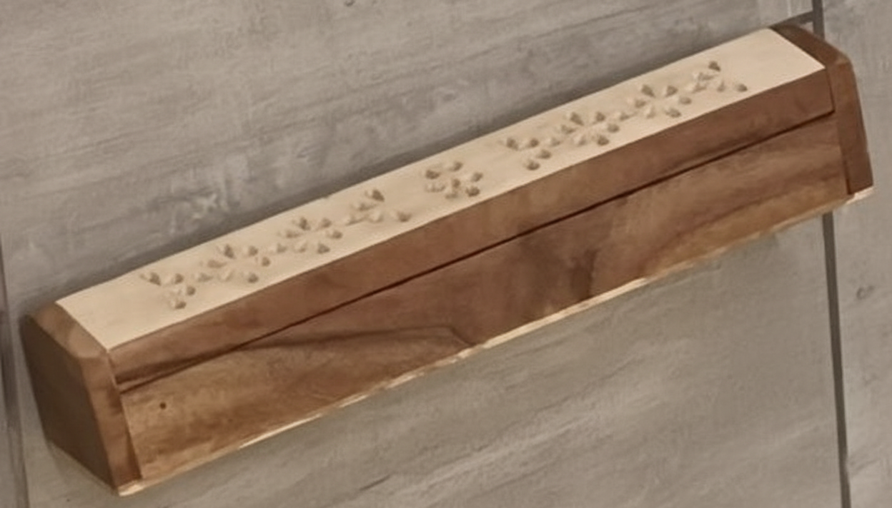 Two-tone wood Incense Coffin Box