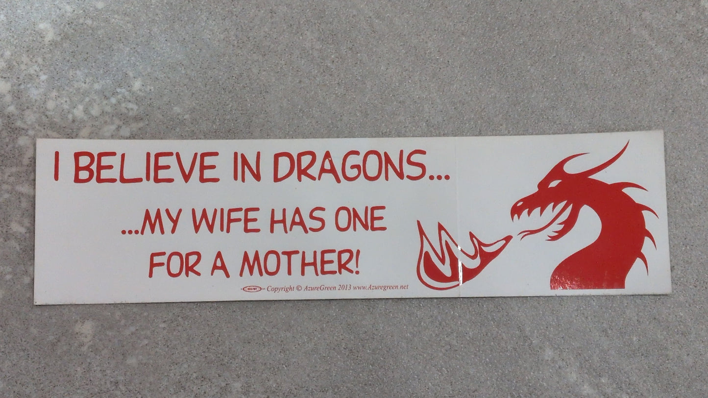 I believe in dragons Bumper sticker