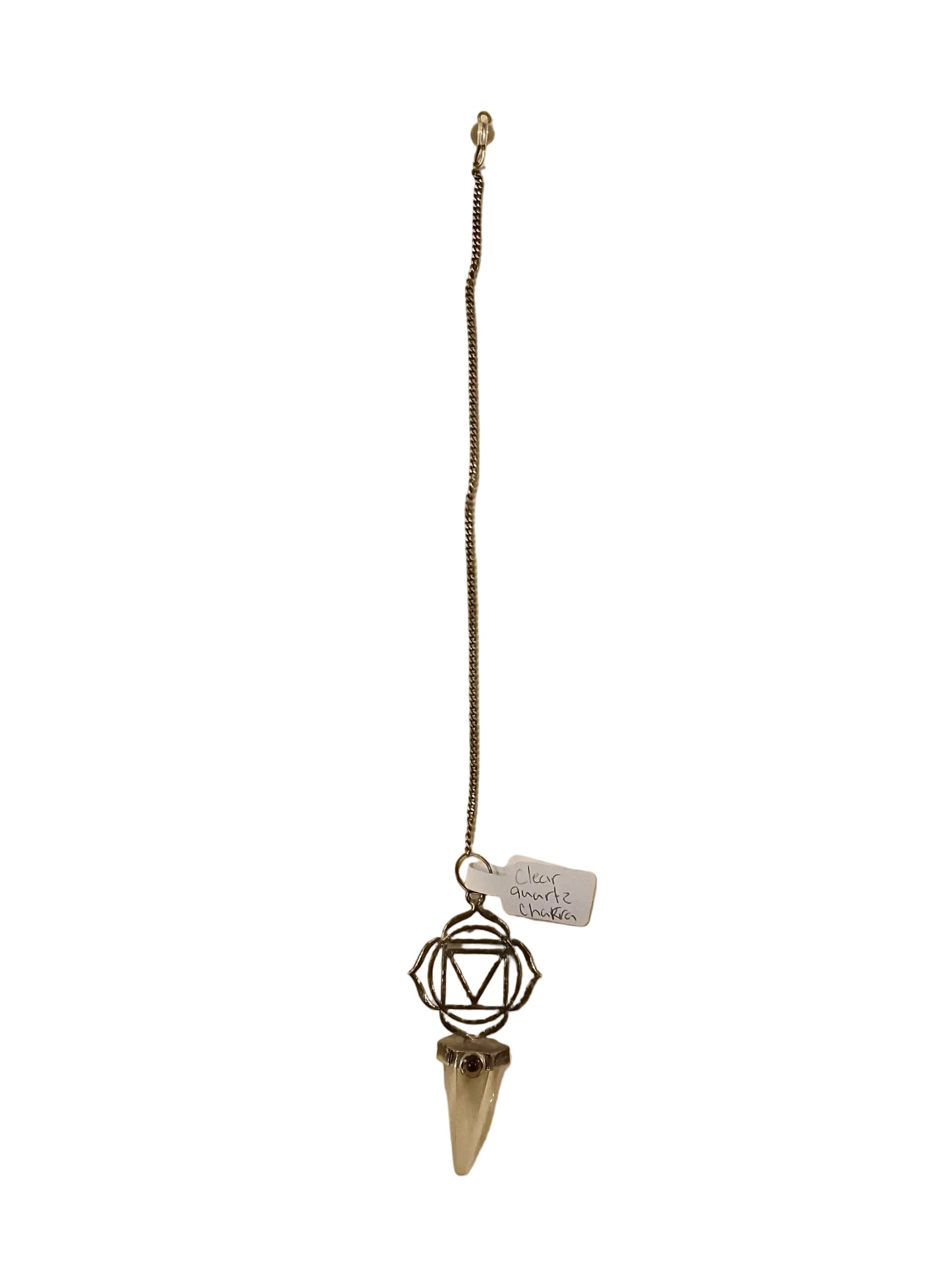 Root Chakra With Clear Quartz Point Pendulum