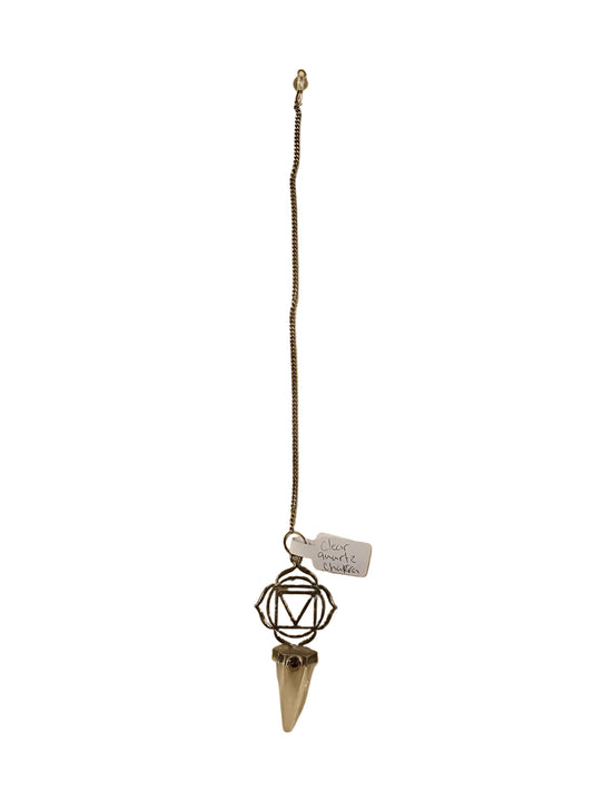 Root Chakra With Clear Quartz Point Pendulum