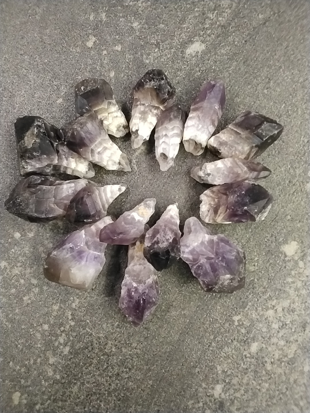 Chevron Phantom Amethyst Crystal Point