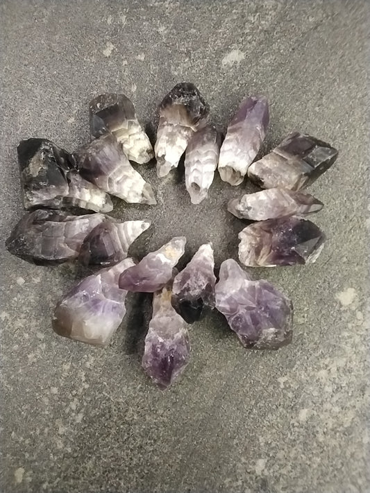 Chevron Phantom Amethyst Crystal Point