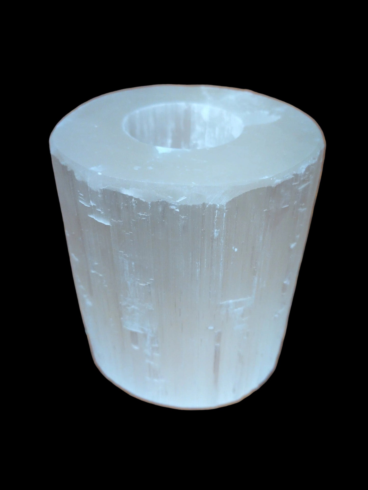 Flat Top Selenite Tea Light Holder