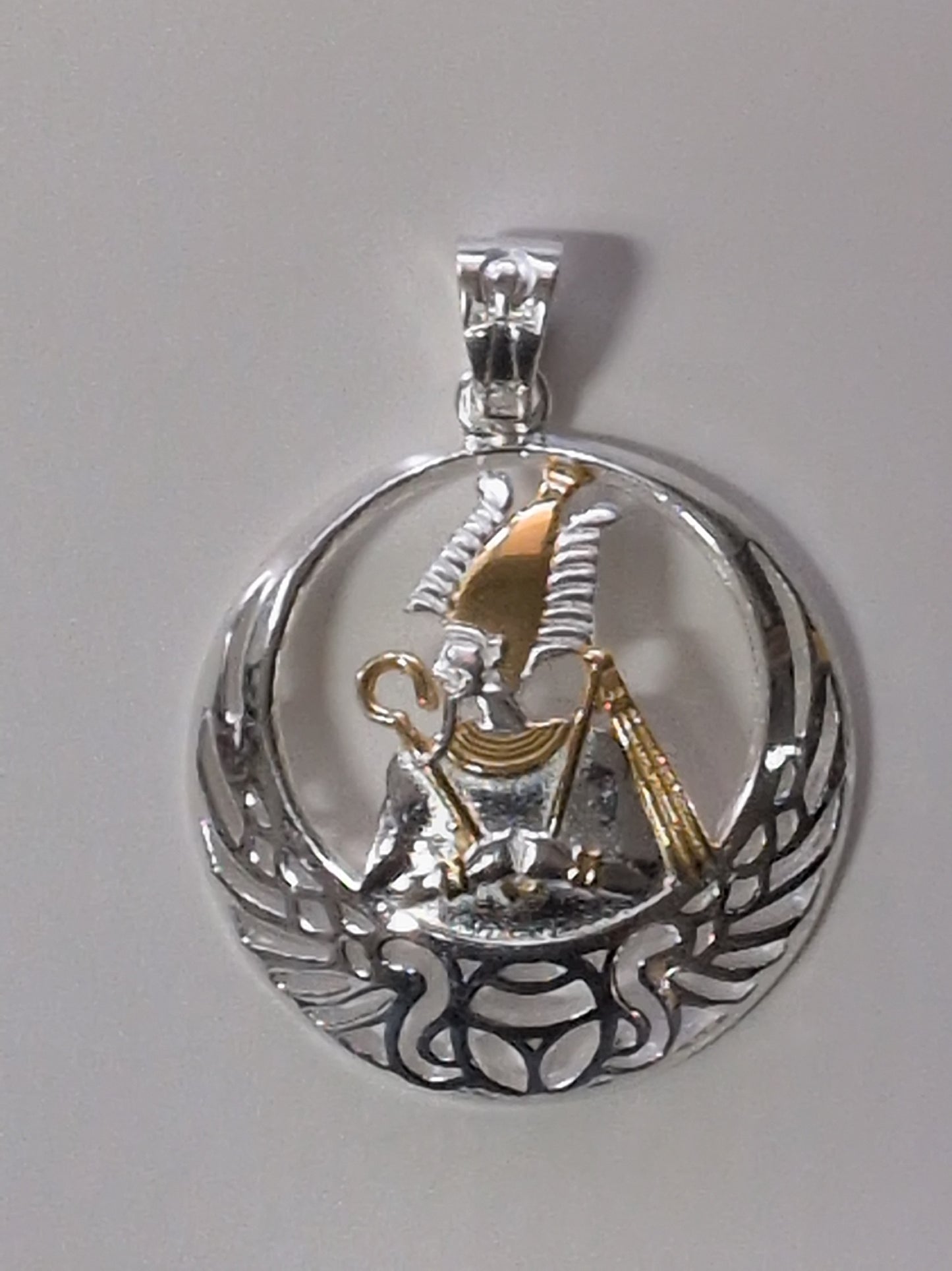 Osiris Sterling Silver Pendant w/ gold accent