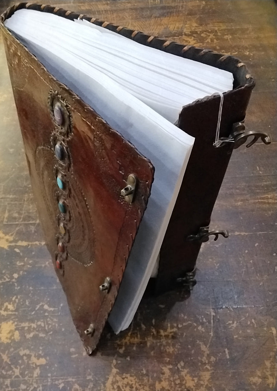 Large 10" x 13" 7 Chakra Leather Journal