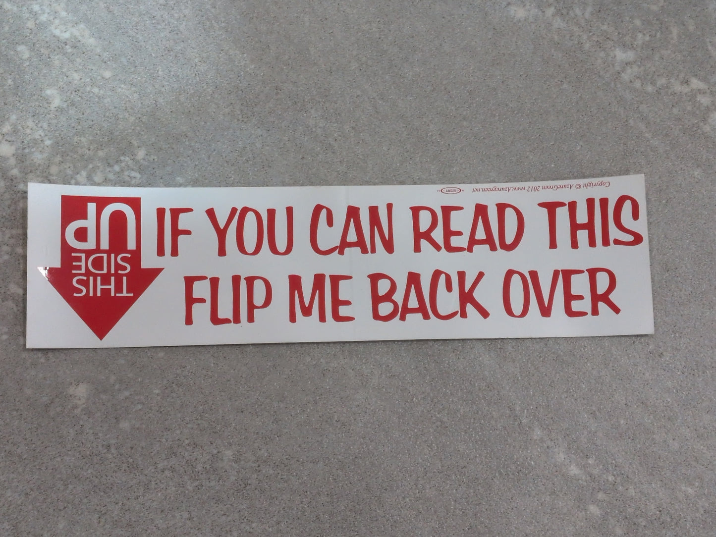 This side up bumper sticker