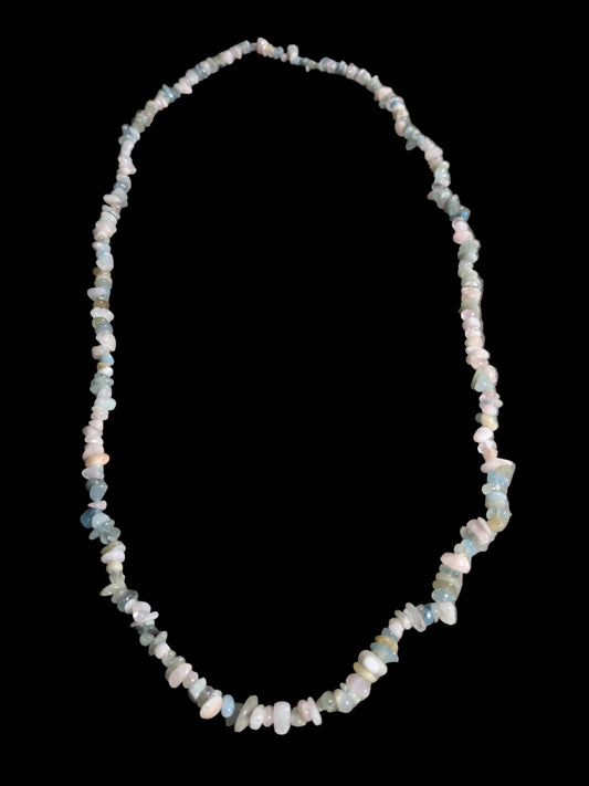 Gemstone Chips Necklace- Morganite Mix