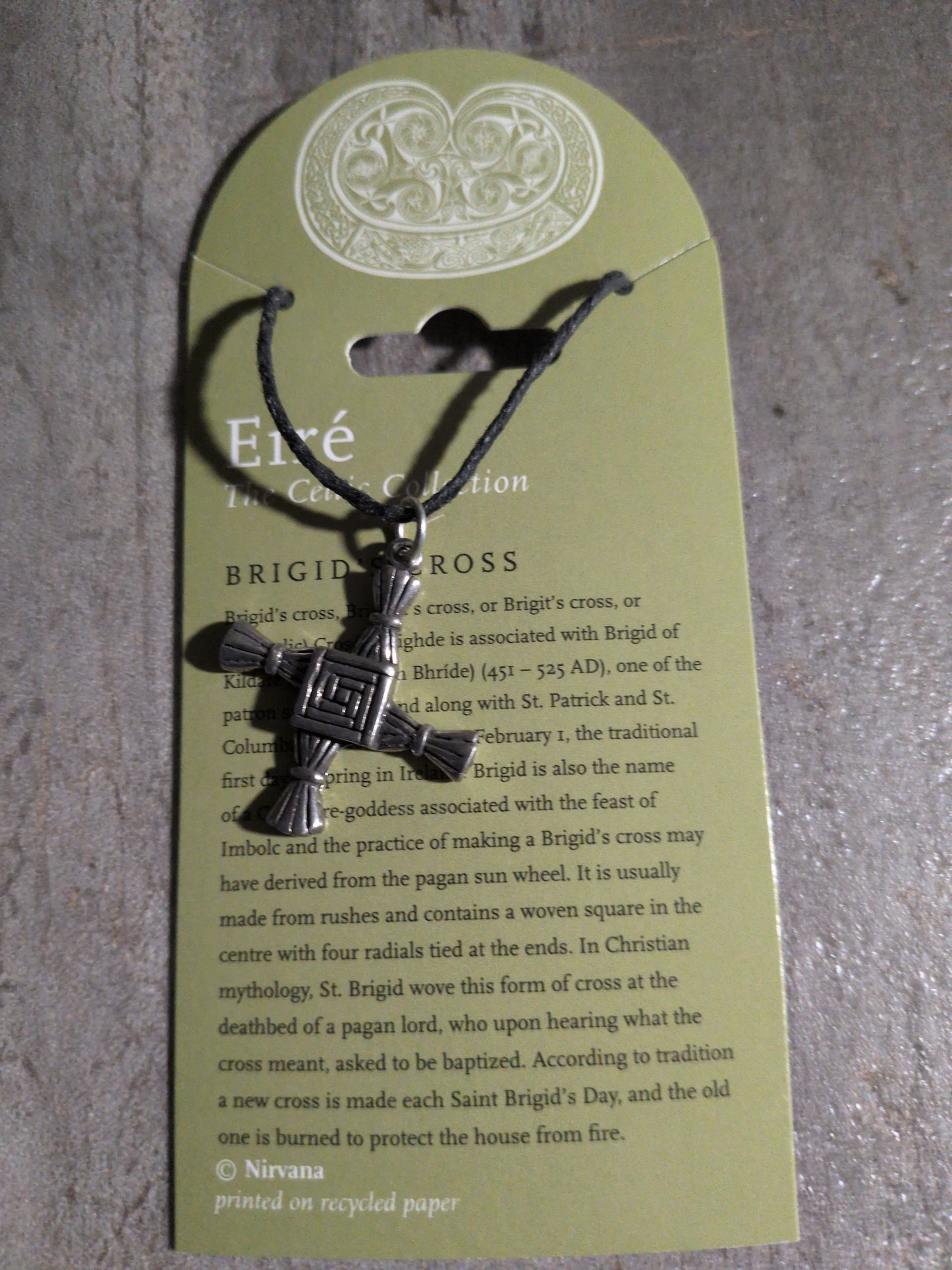 Eiré Celtic Collection Brigid's Cross Pewter Pendant 806