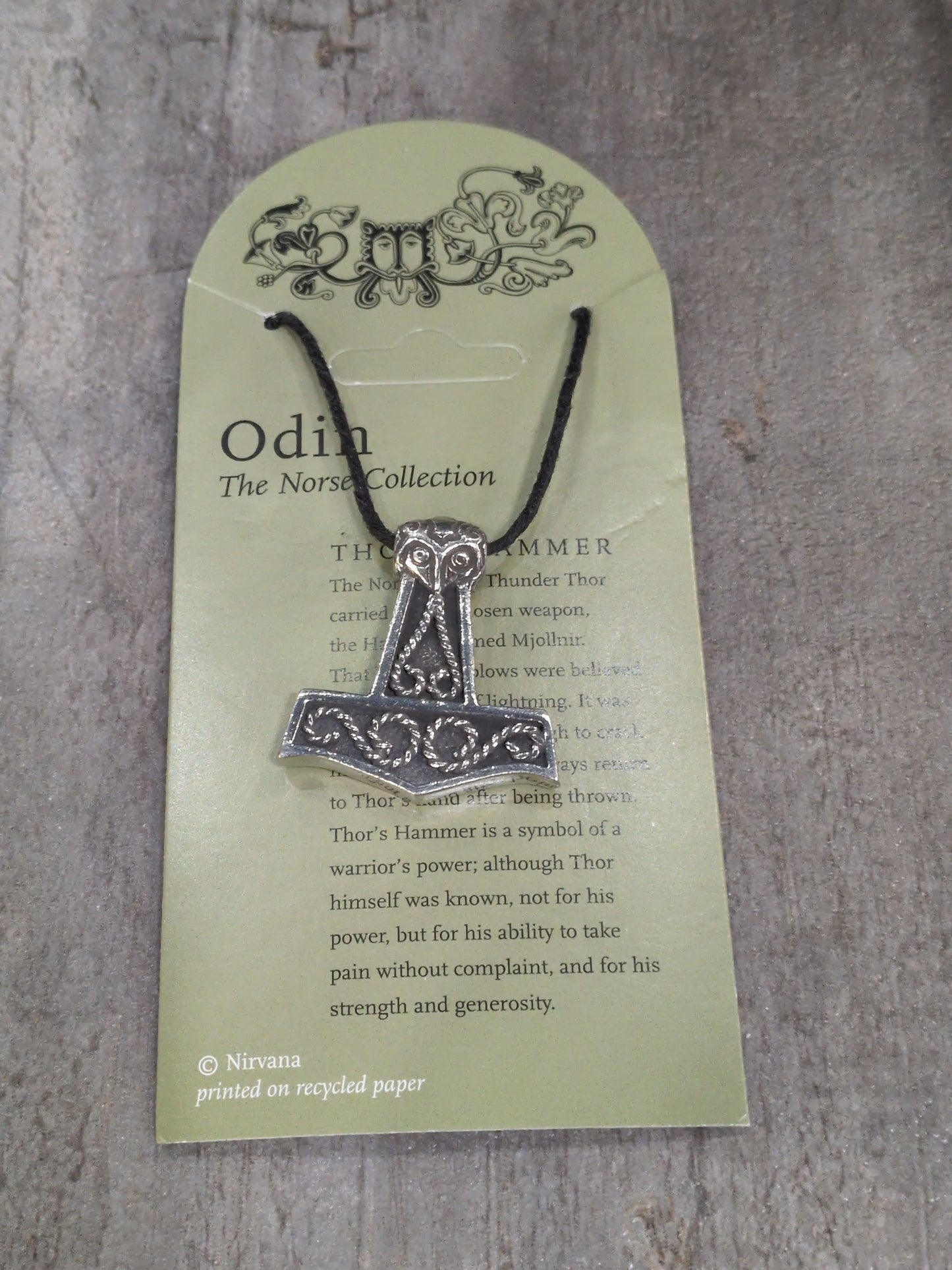 Odin (Norse Collection) Thor's Hammer w Knots Pewter Pendant