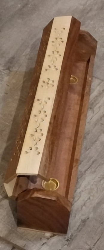 Two-tone wood Incense Coffin Box