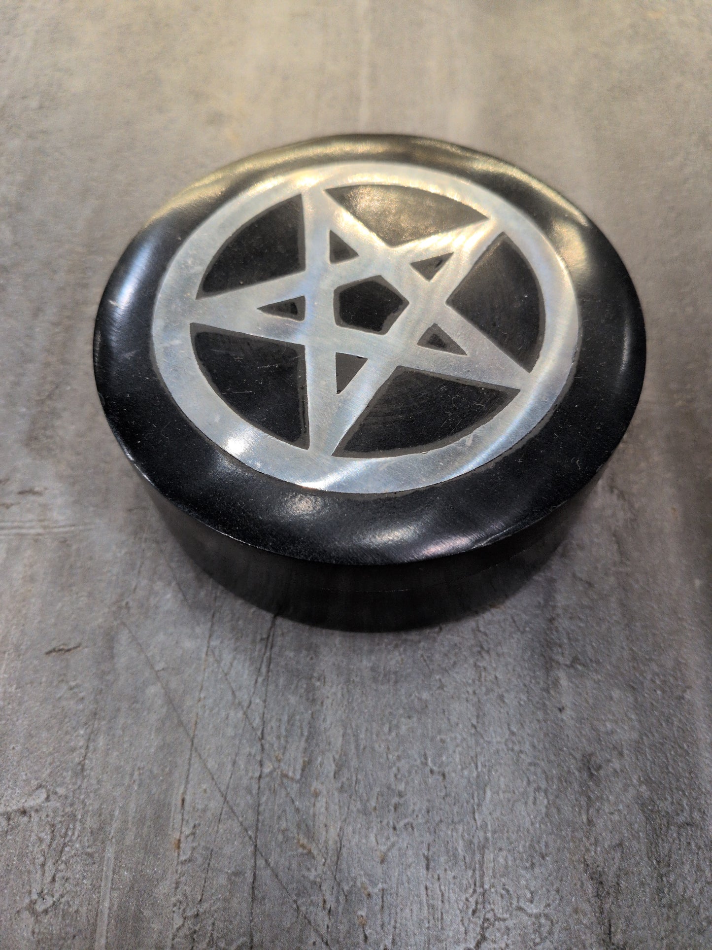Pentagram black stone box