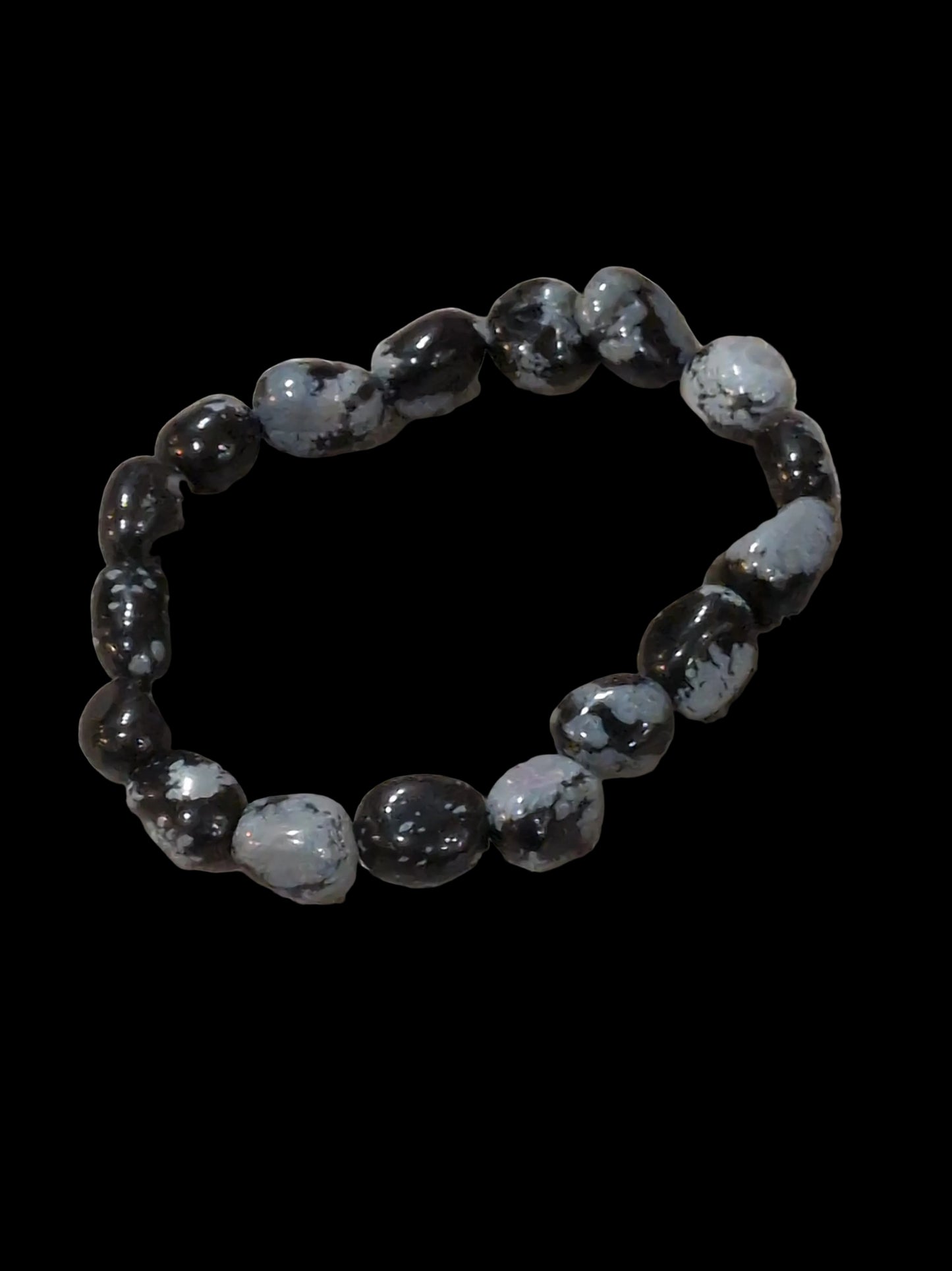 Snowflake Obsidian Nugget Bracelet
