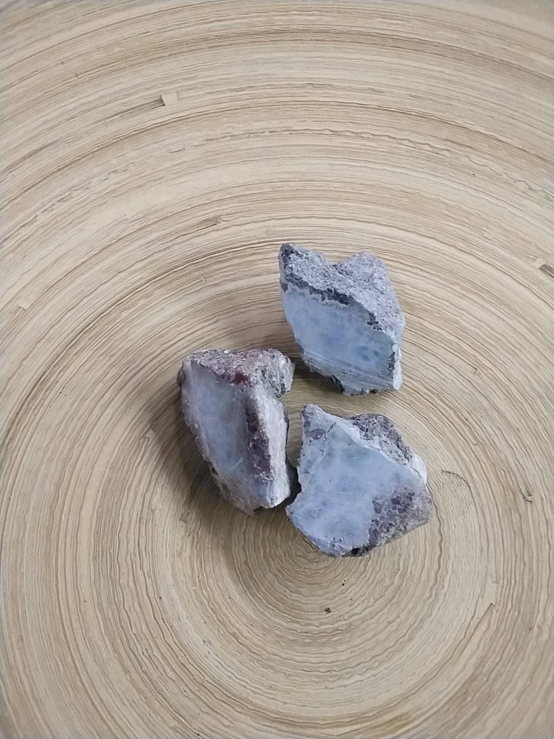 One side polished Larimar rough stone