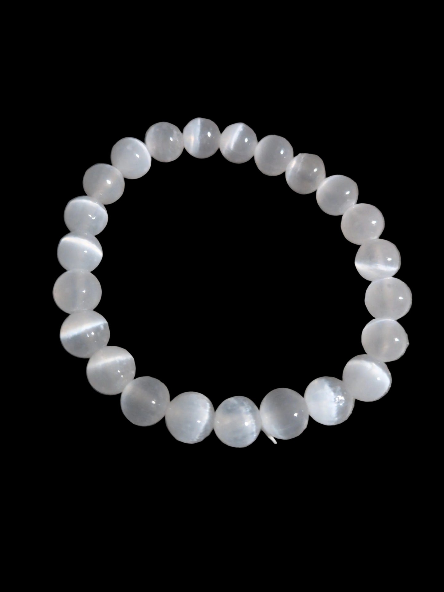 8mm round bead Bracelet Selenite