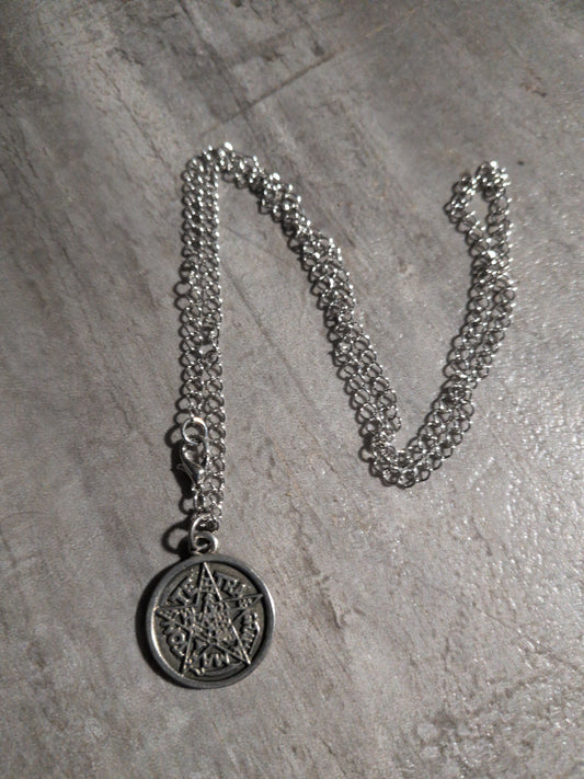Solomon's Seal Pewter Pendant w/ Chain