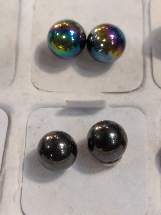 Hematite earrings 8 mm