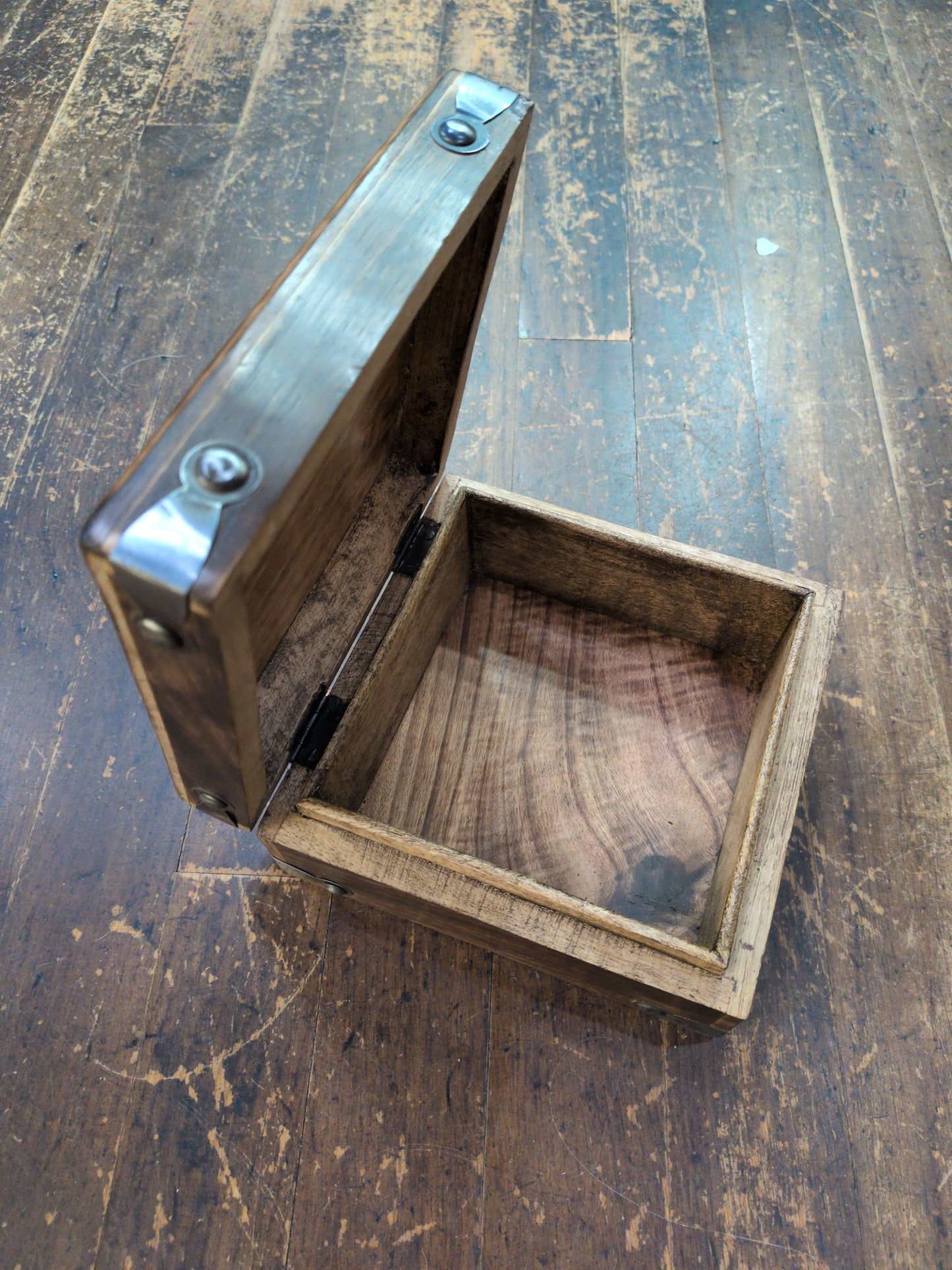 Square Celtic Moon chest with metal accents