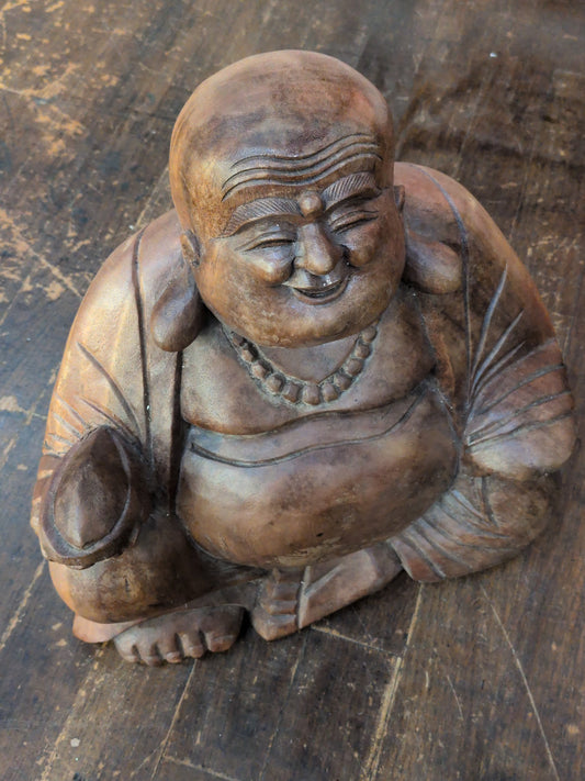 Large carved wooden Buddha