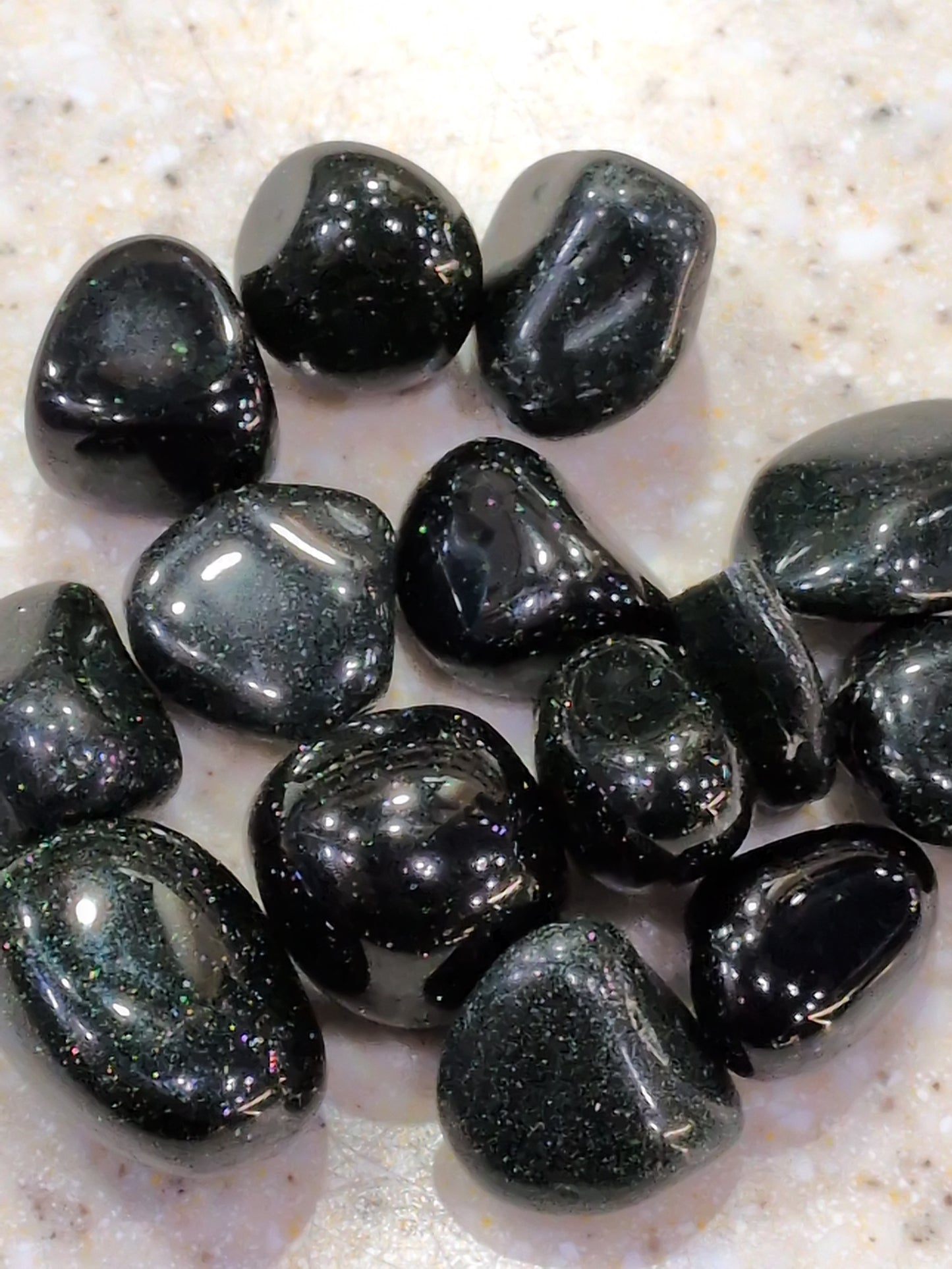 Green Goldstone Tumbled stone