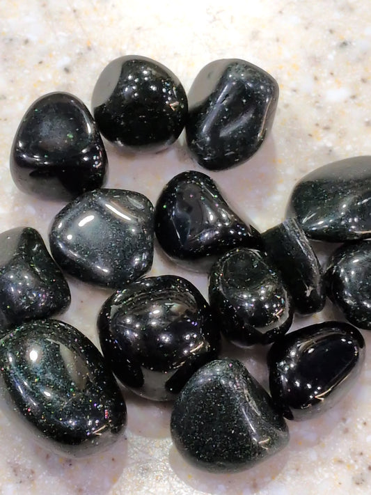 Green Goldstone Tumbled stone
