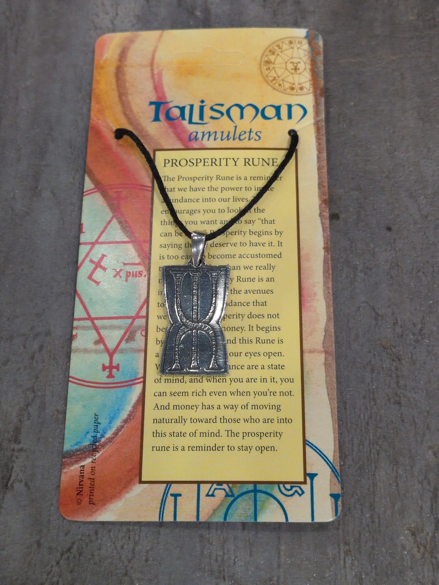 Talisman Amulets Prosperity Rune Pewter Pendant