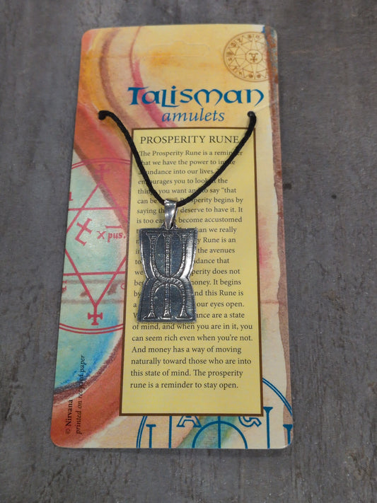 Talisman Amulets Prosperity Rune Pewter Pendant
