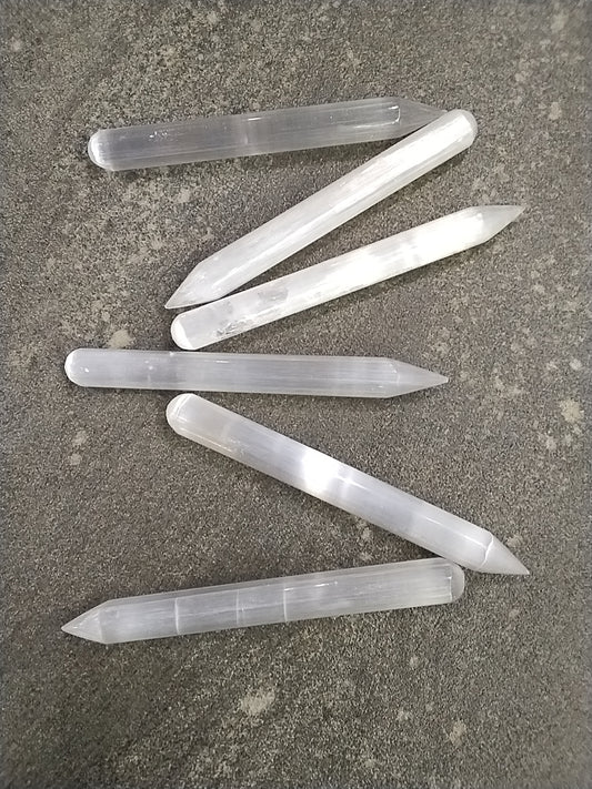 Small Polished Single Point Selenite Wand