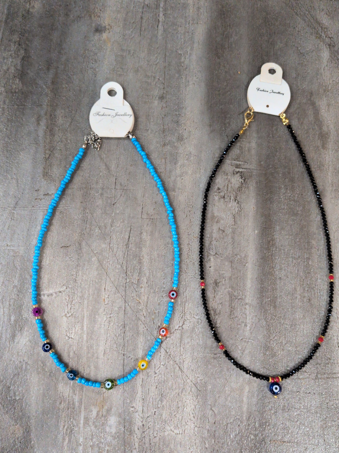 Small Bead Evil Eye necklace -Assorted colors/styles