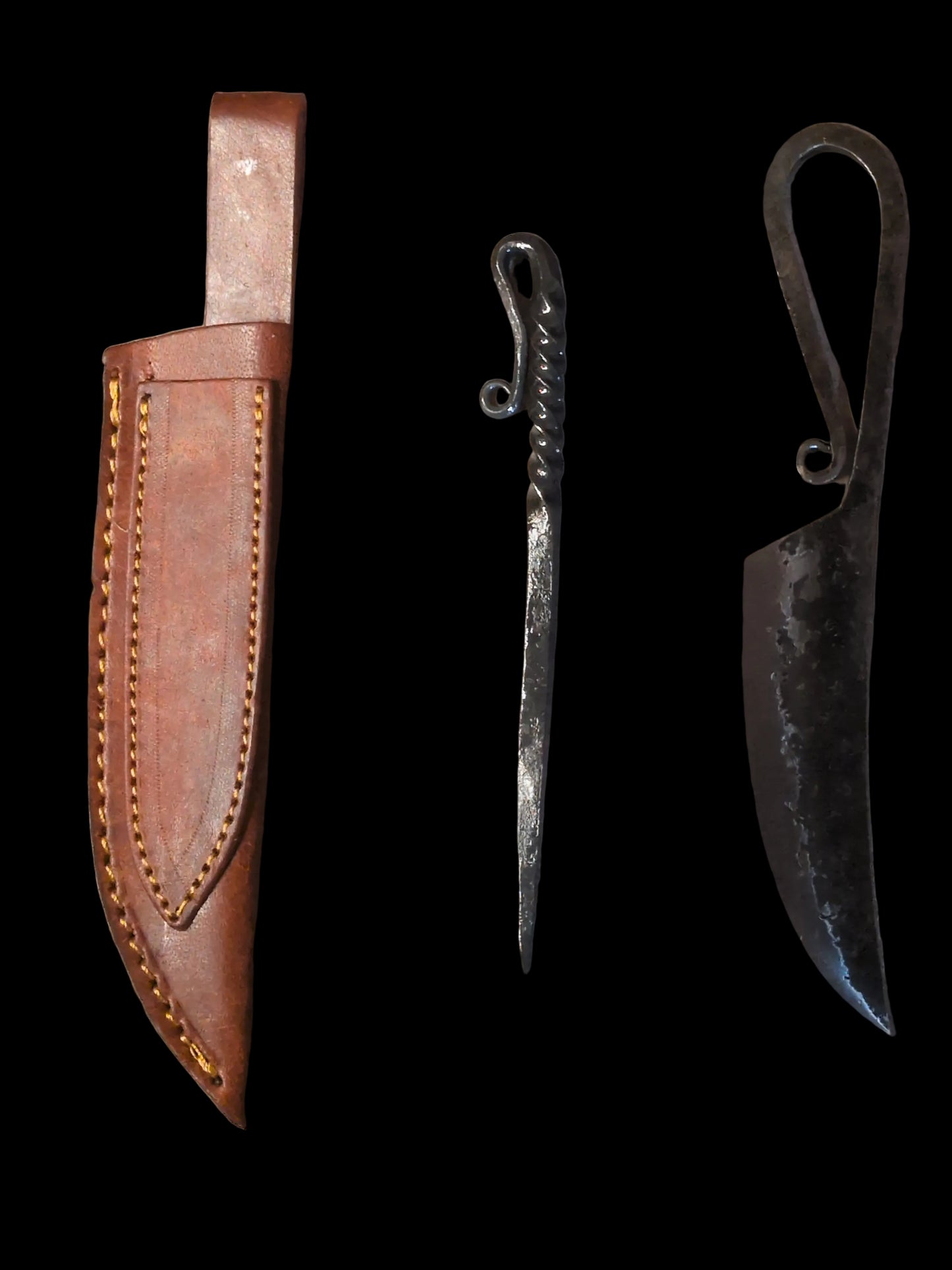 Rite Edge Forged Series Loop Handle Athame (x2) w/ double sheath