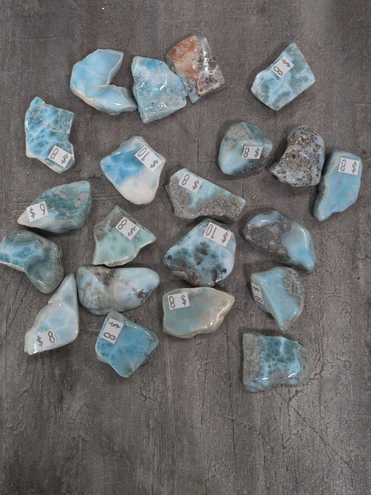 Larimar slabs Tumbled stone Priced Each