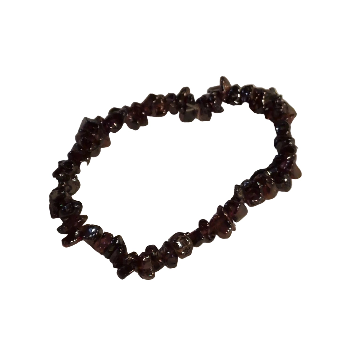 Elastic Chips Bracelet - Red Garnet