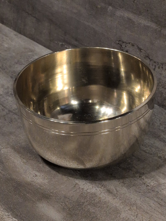 4 1/2" Machine Carved Brass Tibetan Singing Bowl w/ striker