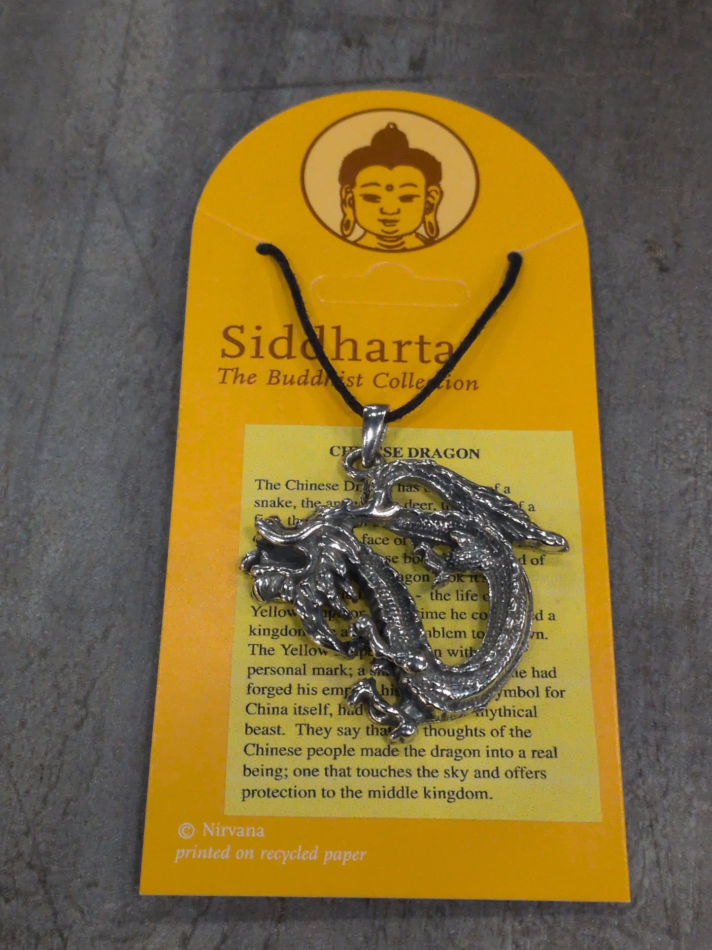 Siddharta/ Buddhist Collection Chinese Dragon Pewter Pendant
