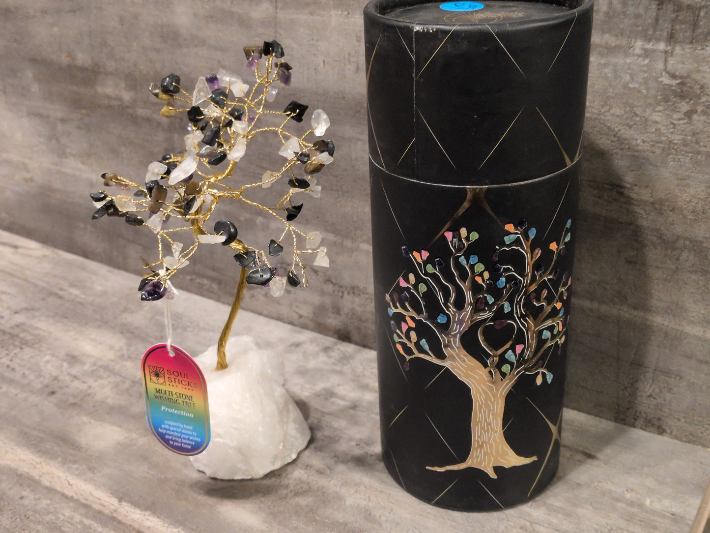 Soul Sticks Rough Stone Base Gemstone Tree - Protection