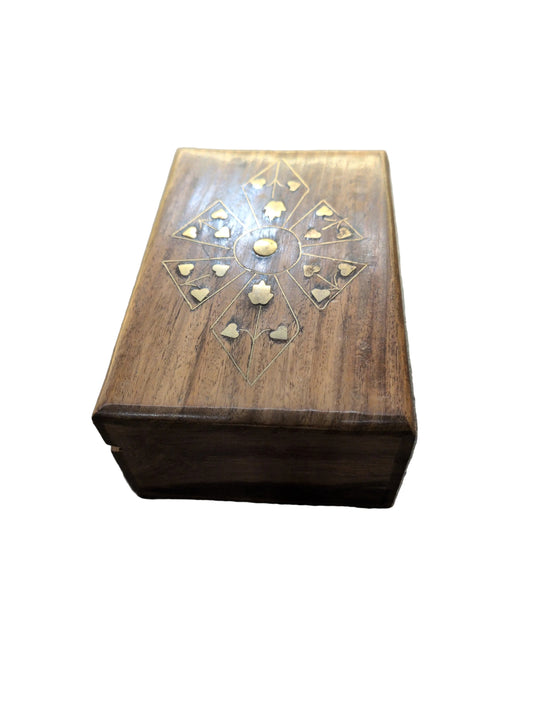Brass inlay wood box