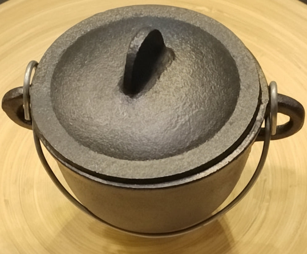 Large Pewter Cast Iron Cauldron