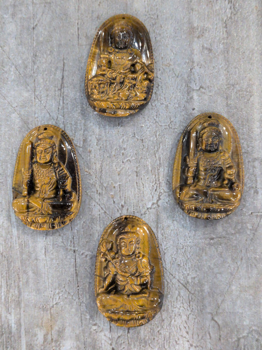 Tiger eye Buddha carved stone