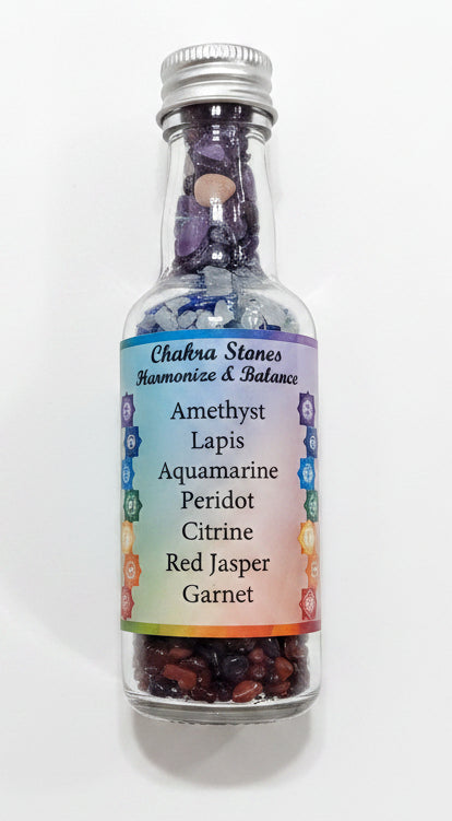 Bottle with Chakra Chip Stones